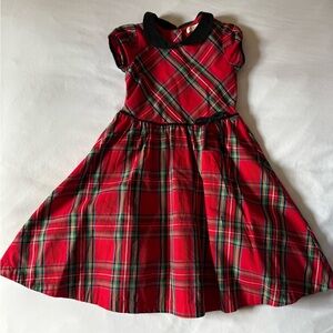 Hope & Henry Red Plaid Dress with Black Collar
